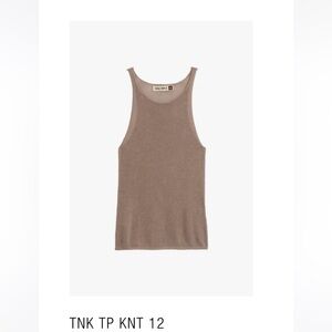 Zara srpls surplus sweater knit racerback taupe Tank Top shirt sleeveless
